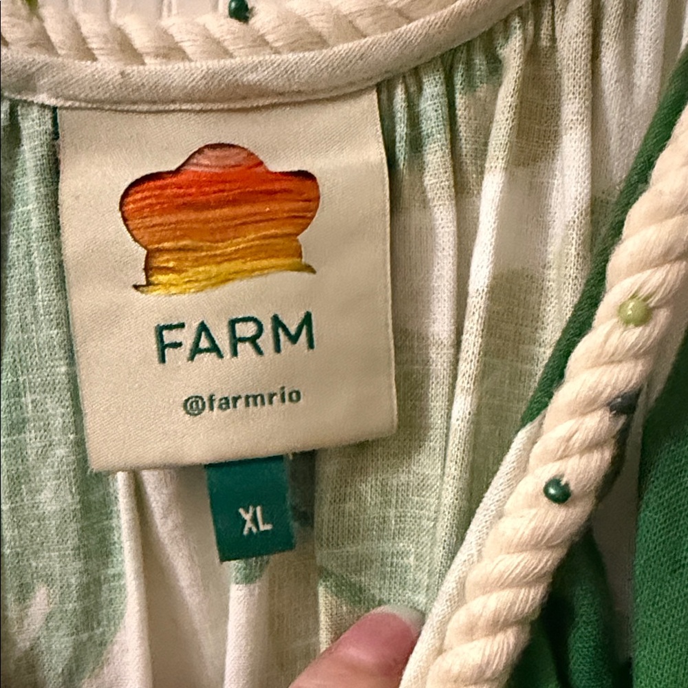 Green and White Maxi Dress Farm Rio - Picture 4 of 8